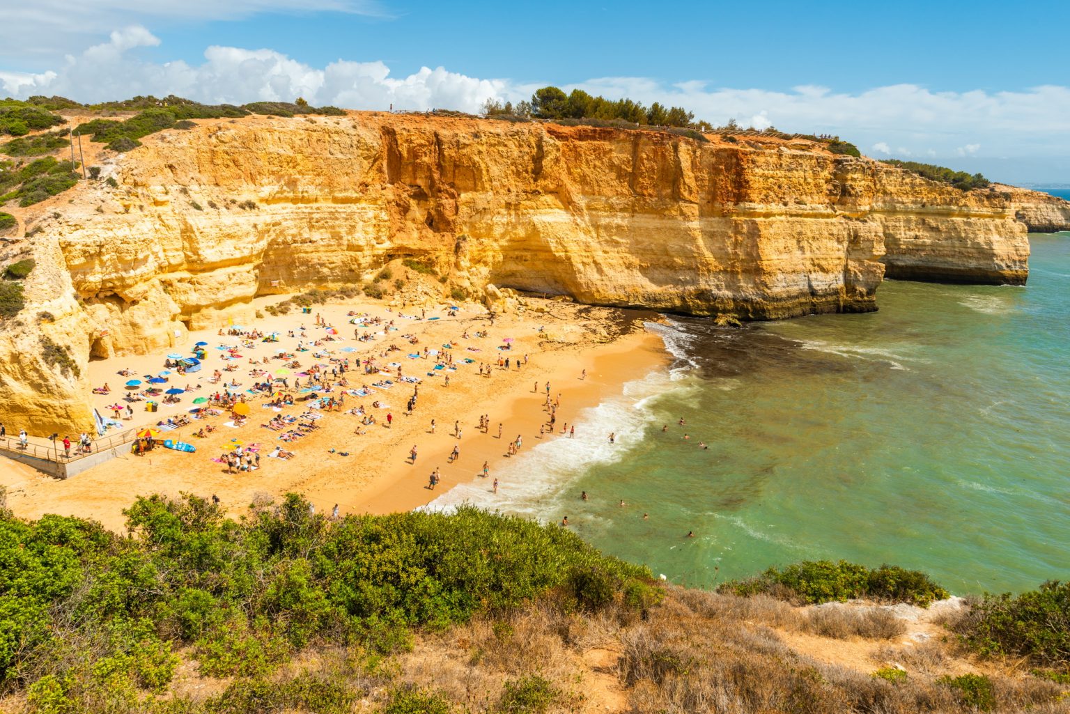 Praia de Benagil, most famous beautiful Benagil beach in Algarve, Atlantic coast, Portugal